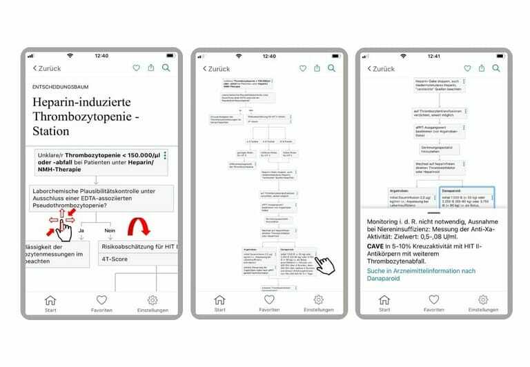 Oberfläche der App